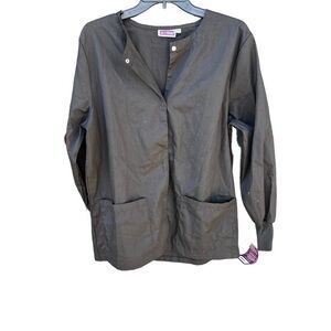 Sivvan NWT snap front pockets scrub jacket size m black